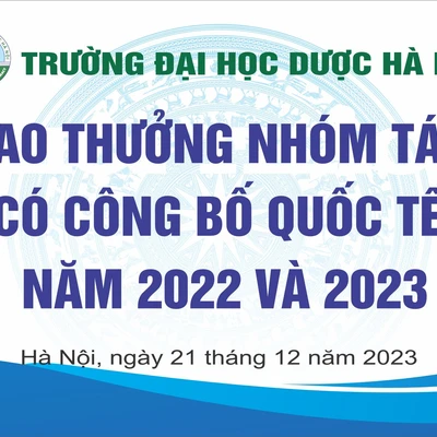 SINH HOẠT KHOA HỌC VÀ LỄ TRAO THƯỞNG CÁC BÀI BÁO QUỐC TẾ NĂM 2023